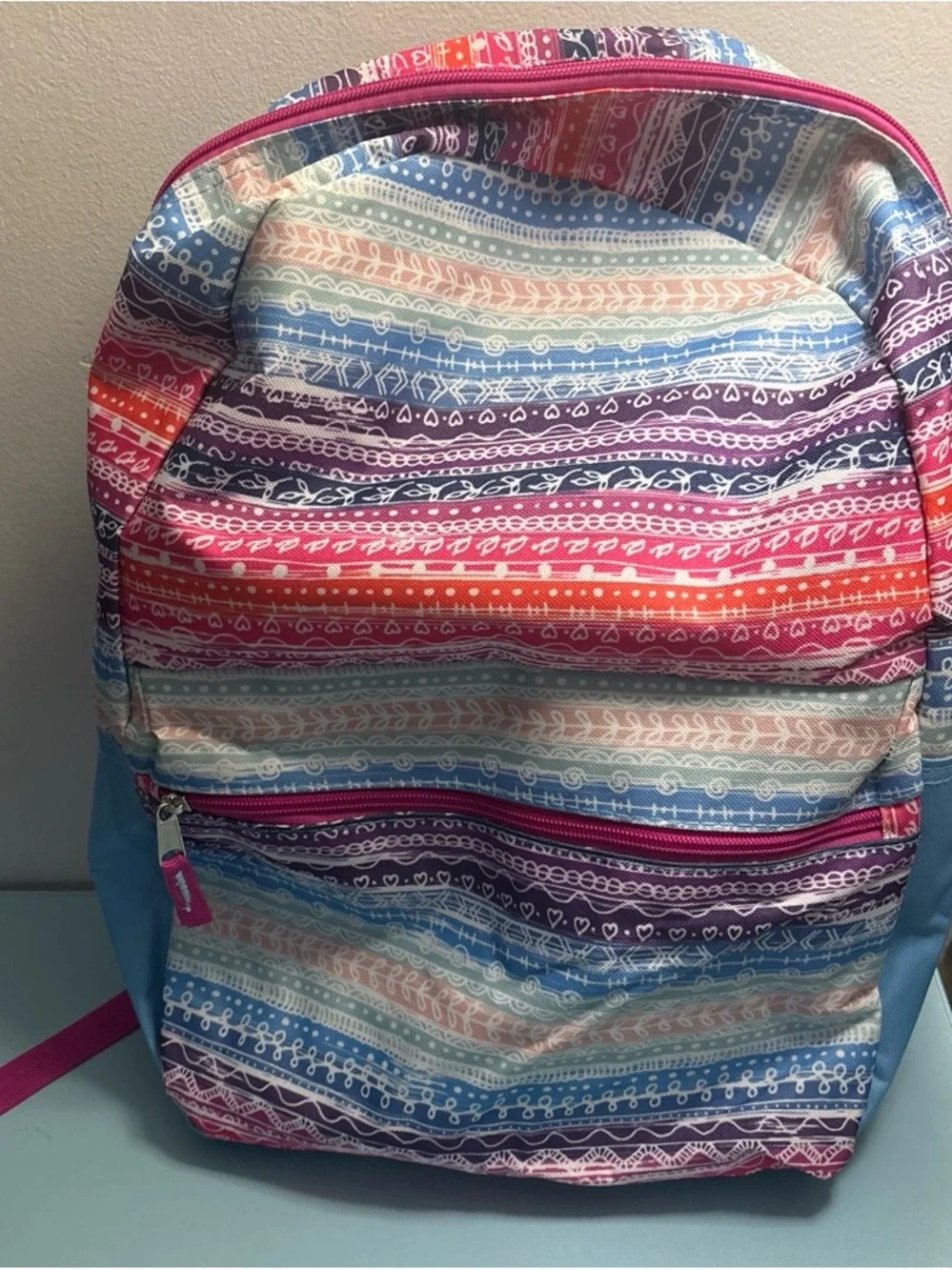 Multicolor Striped Women's Backpack - Colorful Pattern